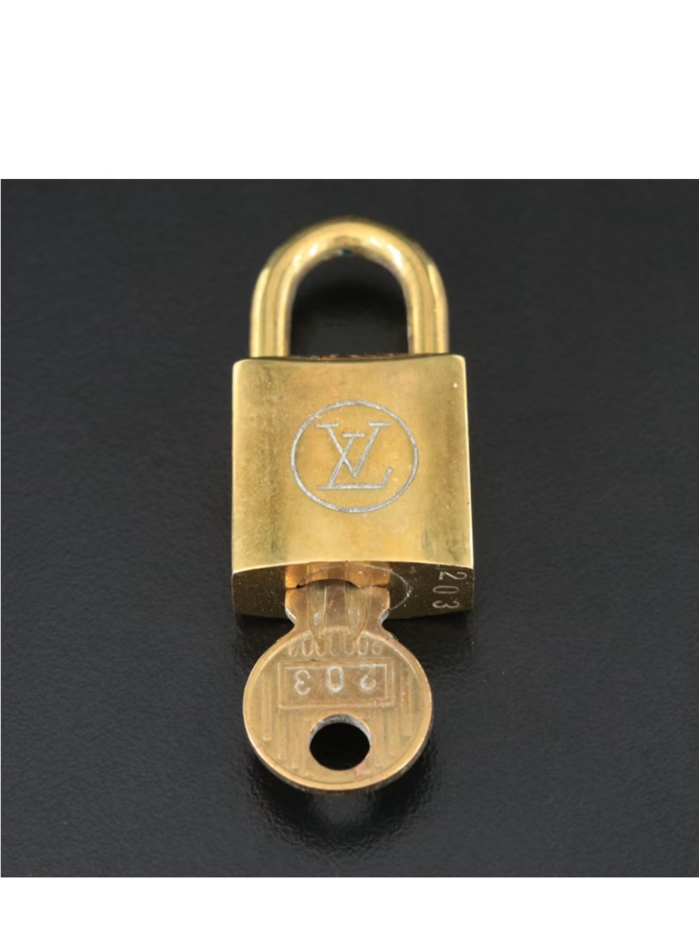 Louis Vuitton Vintage Gold-Tone Padlock with Key #203